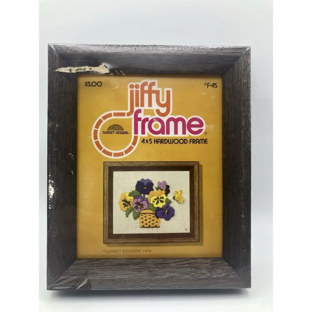 Sunset Designs 4x5 Hardwood Box Photo Frame Brown Square Jiffy Frame F-45